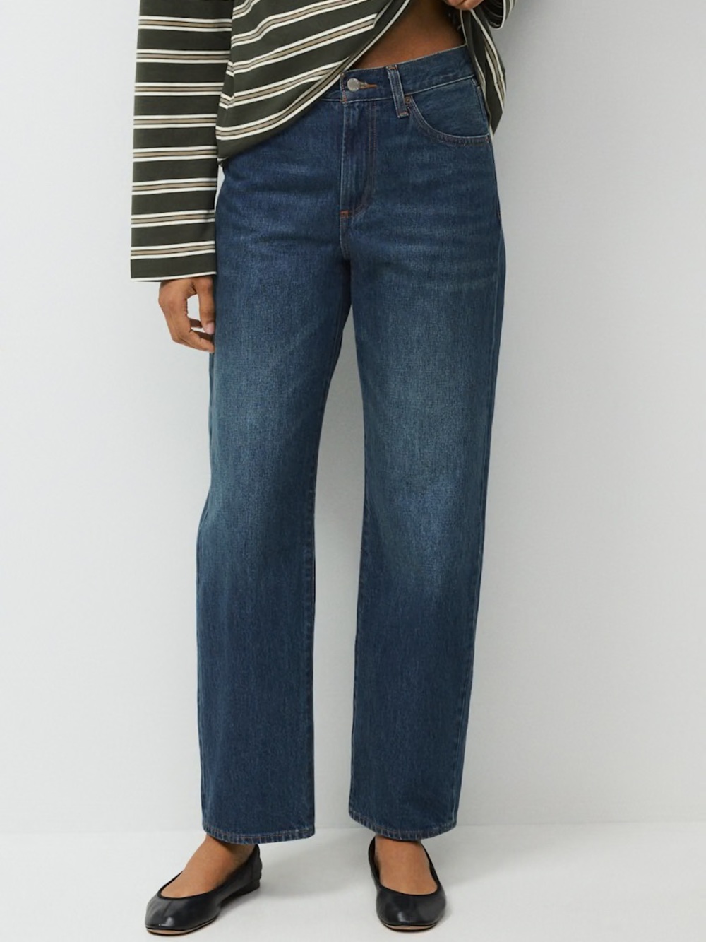 Denim Forum 90s Marlo Baggy Jean in Be About Dark Bleu